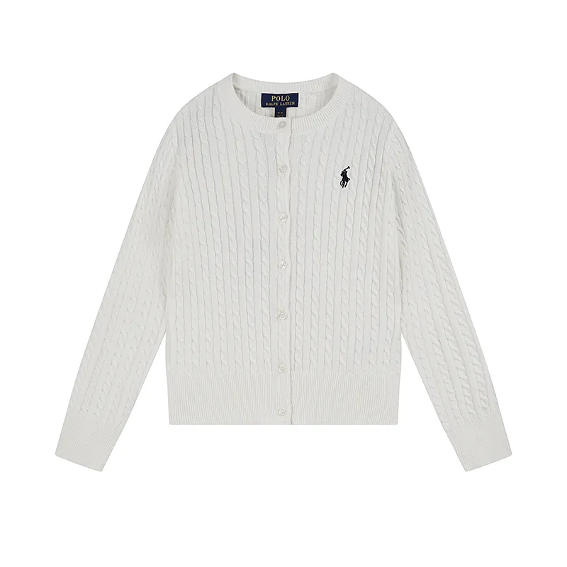 Style number: 2501 P200 Polo Ralph Lauren sweater Pony embroidered cable style single-breasted long-sleeved knit Color: White Pink Black Navy Gray Size: S (90-100) m (110-120) L (130-140) xL (150-160)